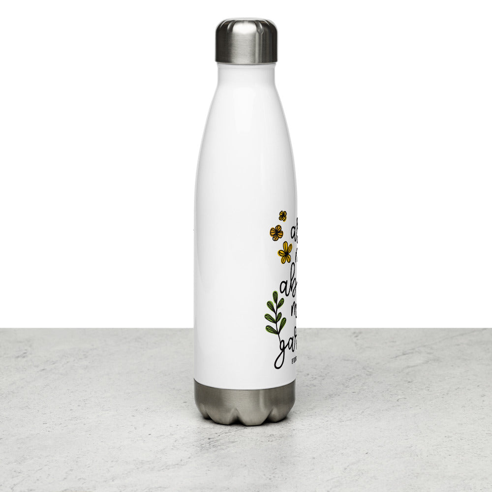 Ferry-Morse 'Ask Me About My Garden' Stainless Steel Water Bottle Right SIDE
